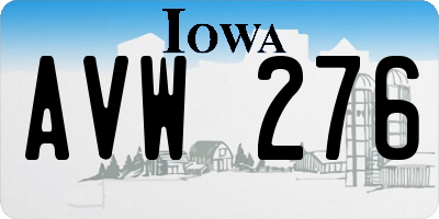 IA license plate AVW276