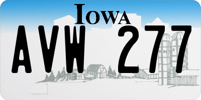 IA license plate AVW277