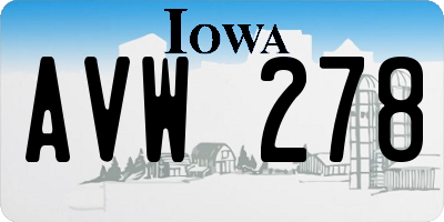IA license plate AVW278