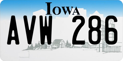IA license plate AVW286