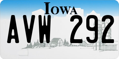 IA license plate AVW292