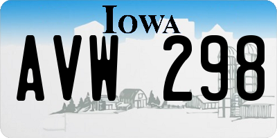 IA license plate AVW298