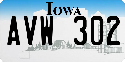 IA license plate AVW302
