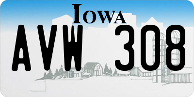 IA license plate AVW308