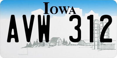 IA license plate AVW312
