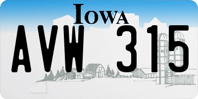 IA license plate AVW315