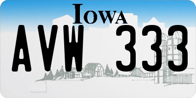 IA license plate AVW333