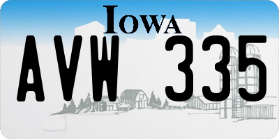 IA license plate AVW335