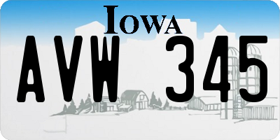 IA license plate AVW345