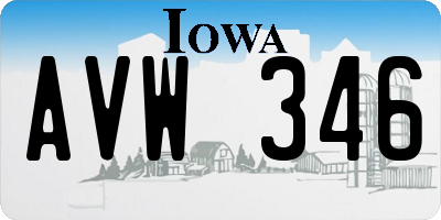 IA license plate AVW346