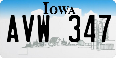 IA license plate AVW347