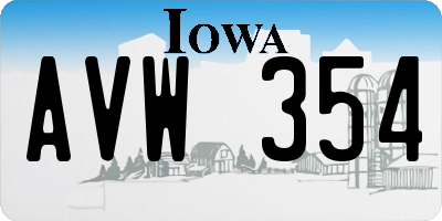 IA license plate AVW354