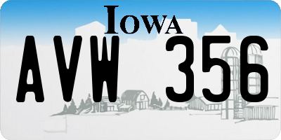 IA license plate AVW356