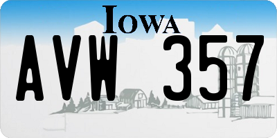 IA license plate AVW357
