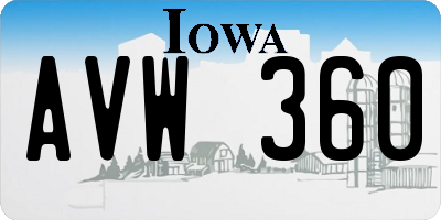 IA license plate AVW360