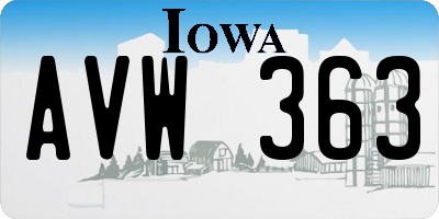IA license plate AVW363