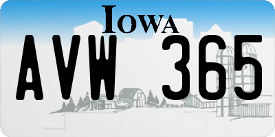 IA license plate AVW365