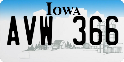 IA license plate AVW366