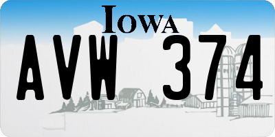 IA license plate AVW374