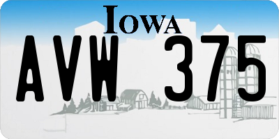IA license plate AVW375