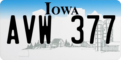 IA license plate AVW377