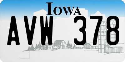 IA license plate AVW378
