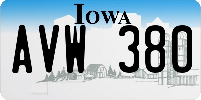 IA license plate AVW380