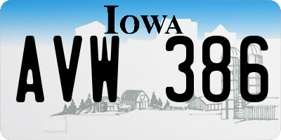 IA license plate AVW386