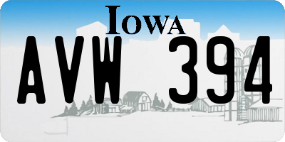 IA license plate AVW394
