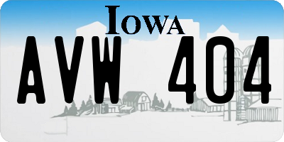IA license plate AVW404