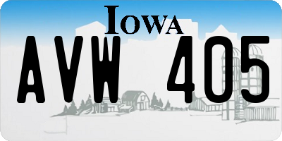 IA license plate AVW405