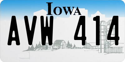 IA license plate AVW414