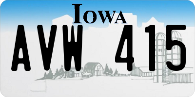 IA license plate AVW415