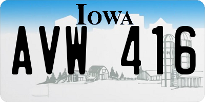 IA license plate AVW416