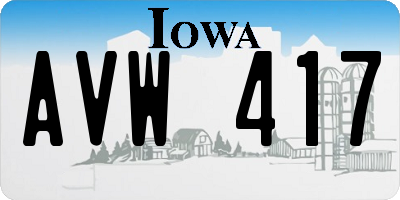 IA license plate AVW417