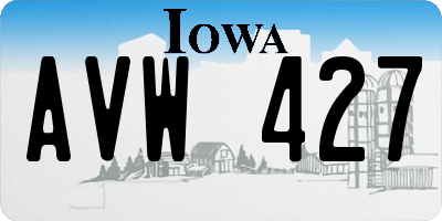 IA license plate AVW427