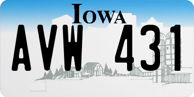 IA license plate AVW431