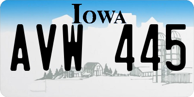 IA license plate AVW445