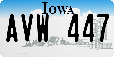 IA license plate AVW447