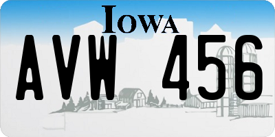 IA license plate AVW456