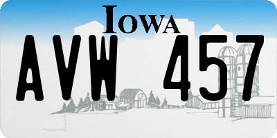 IA license plate AVW457