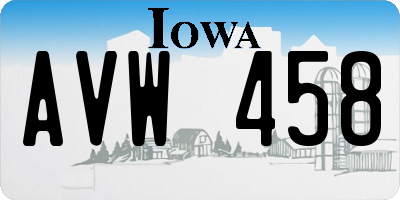 IA license plate AVW458