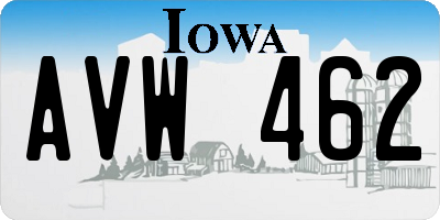 IA license plate AVW462