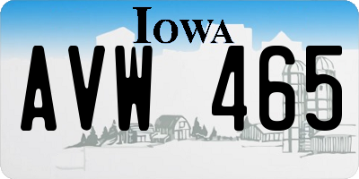 IA license plate AVW465