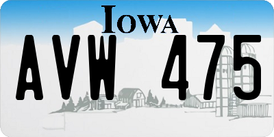 IA license plate AVW475