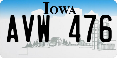 IA license plate AVW476