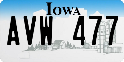 IA license plate AVW477