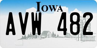 IA license plate AVW482