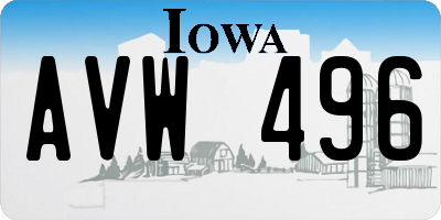 IA license plate AVW496