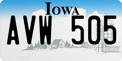 IA license plate AVW505